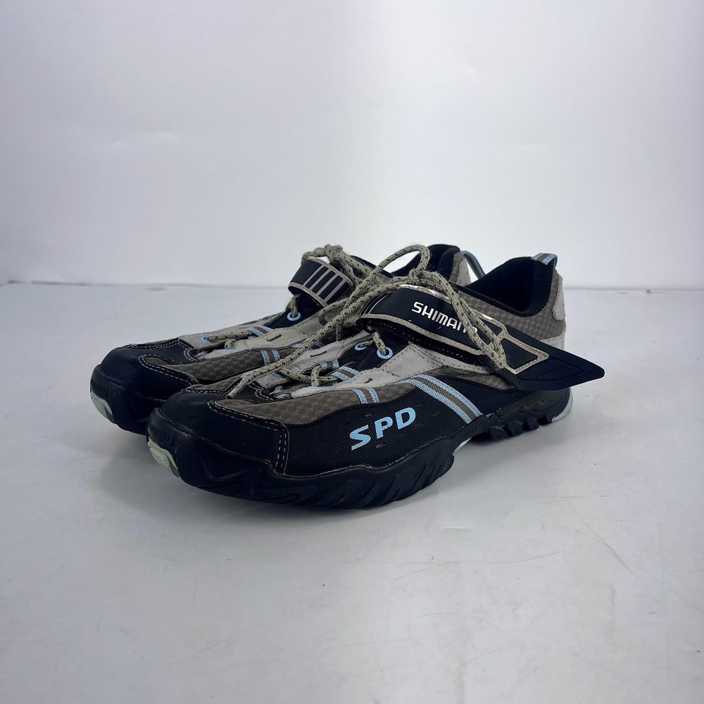 Shimano SH-WM41 Womens 9.5 Black Gray Blue SPD Mountain‎ Bike Cycling Shoes